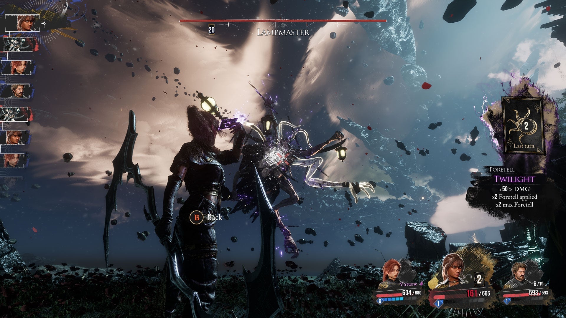 Warriors fight strange monsters. 