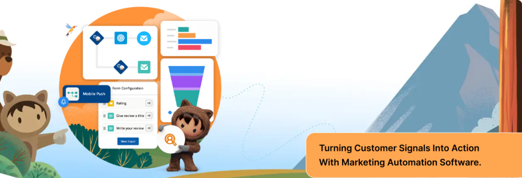 Marketing automation tools that connect workflows, data, and customer actions. 